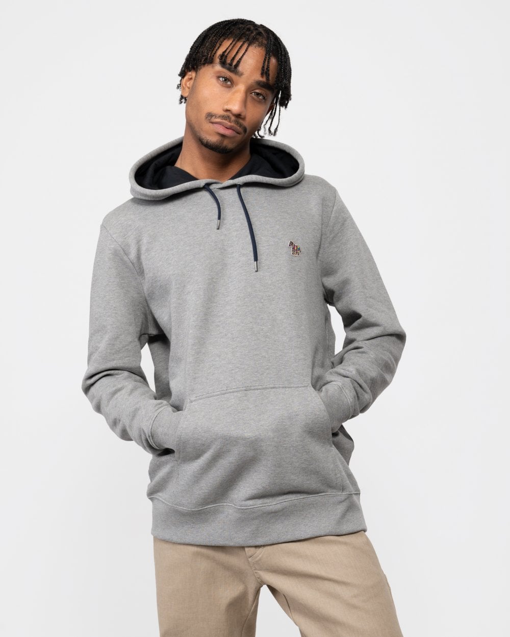 PS Paul Smith Mens Regular Fit Cotton Zebra Logo Hoodie