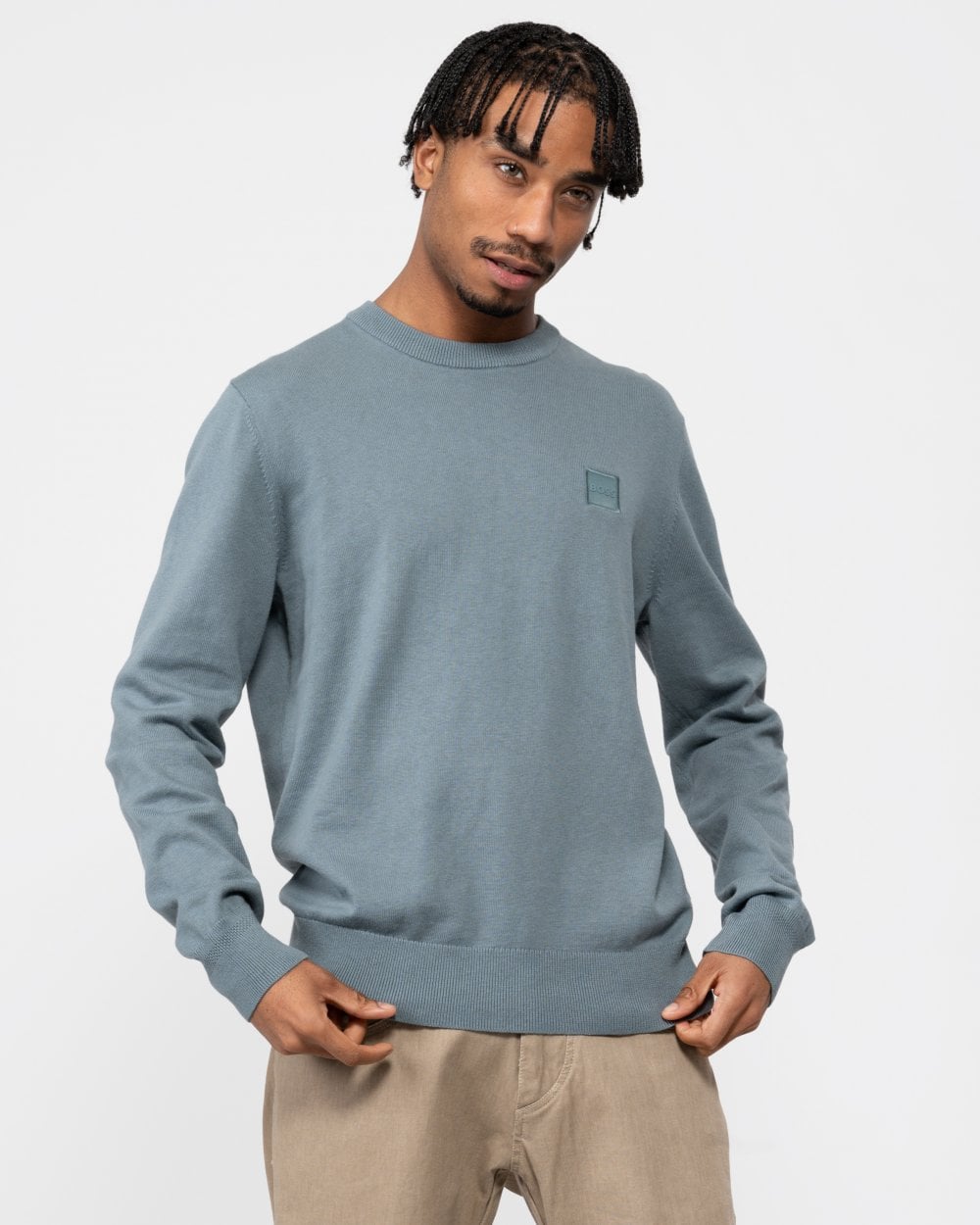 BOSS Orange Kanovano Mens Cotton-Cashmere Crew Neck Sweater