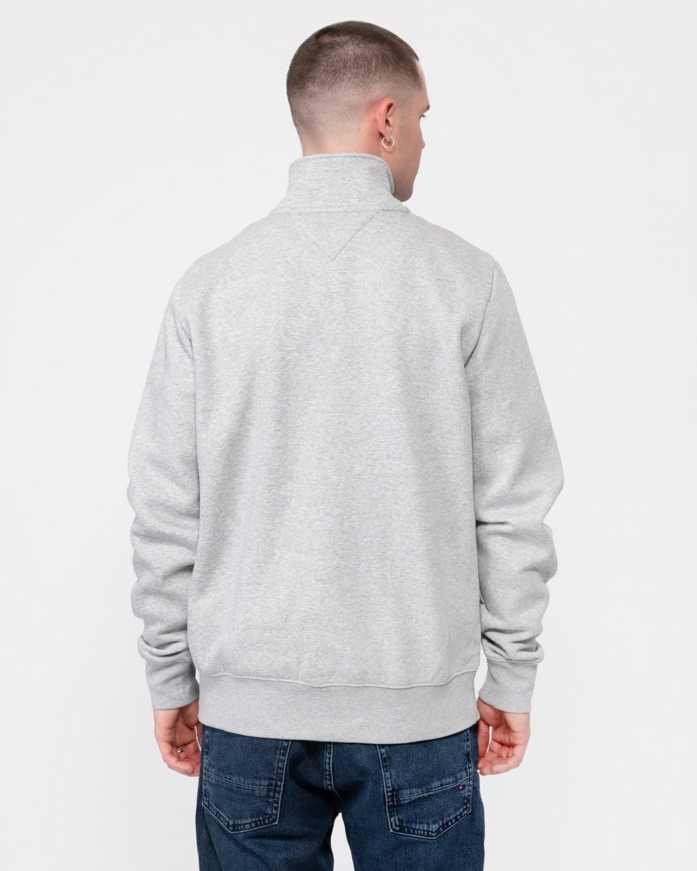 Tommy Hilfiger Tommy Logo Mockneck Mens Sweatshirt - Grey Heather