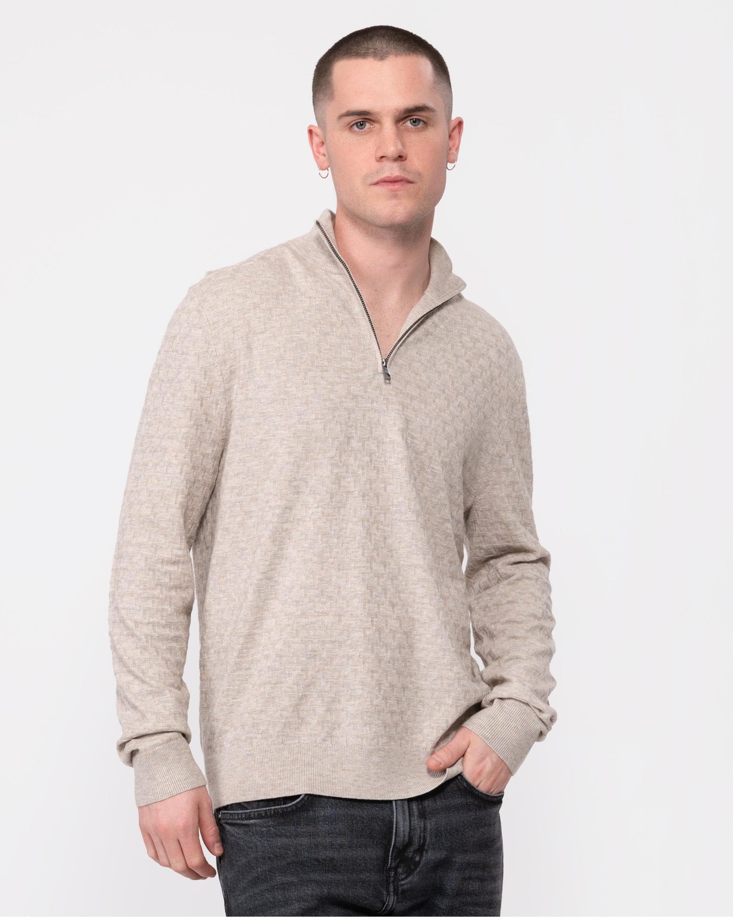 Ted Baker Kurnle Mens Long Sleeve T Knit Funnel Neck Jumper