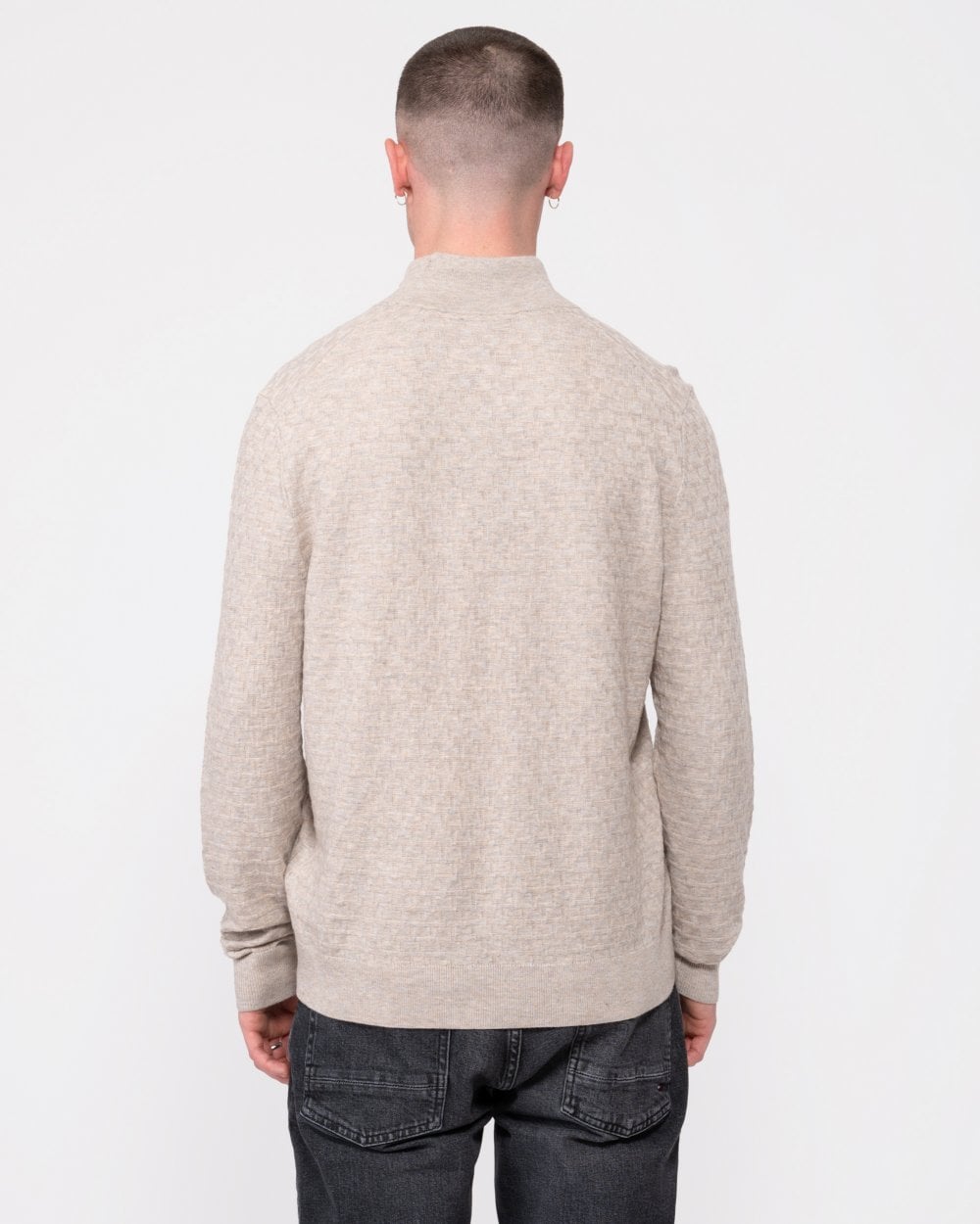 Ted Baker Kurnle Mens Long Sleeve T Knit Funnel Neck Jumper - Brown Tan