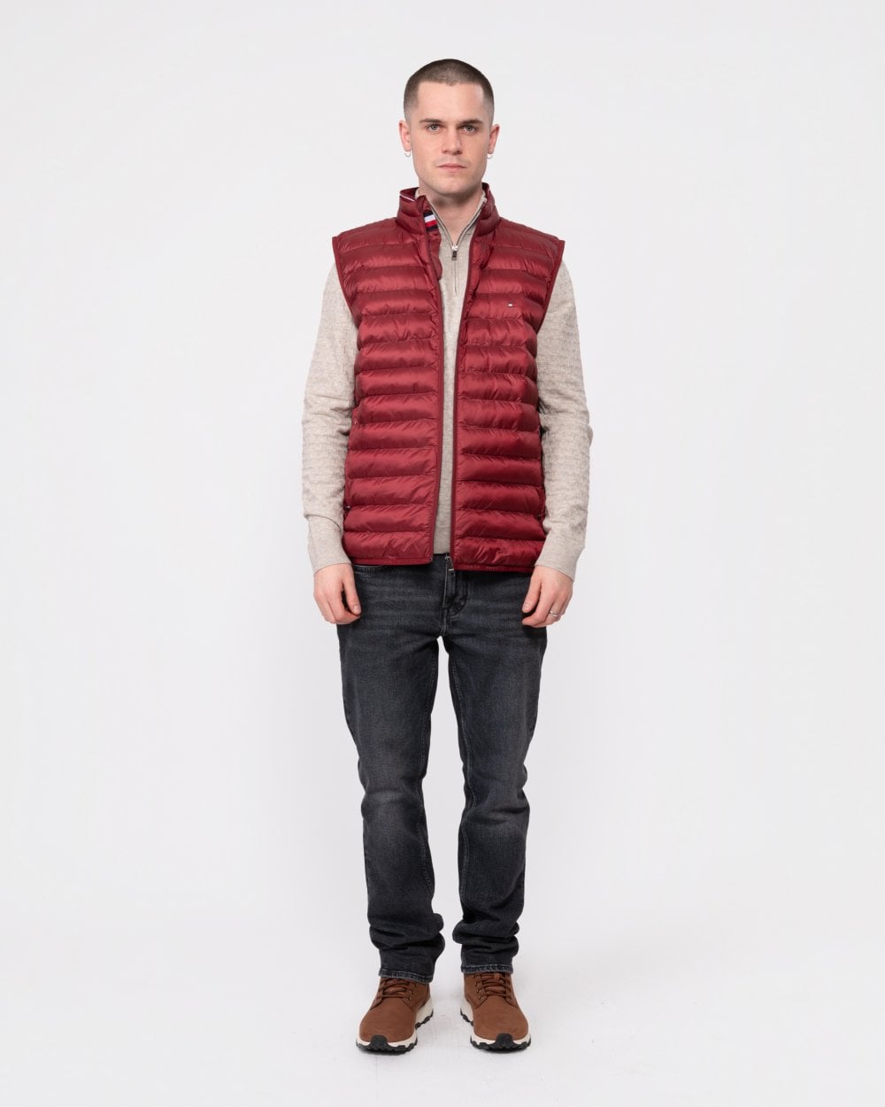 Tommy Hilfiger Core Packable Mens Circular Gilet - Rouge