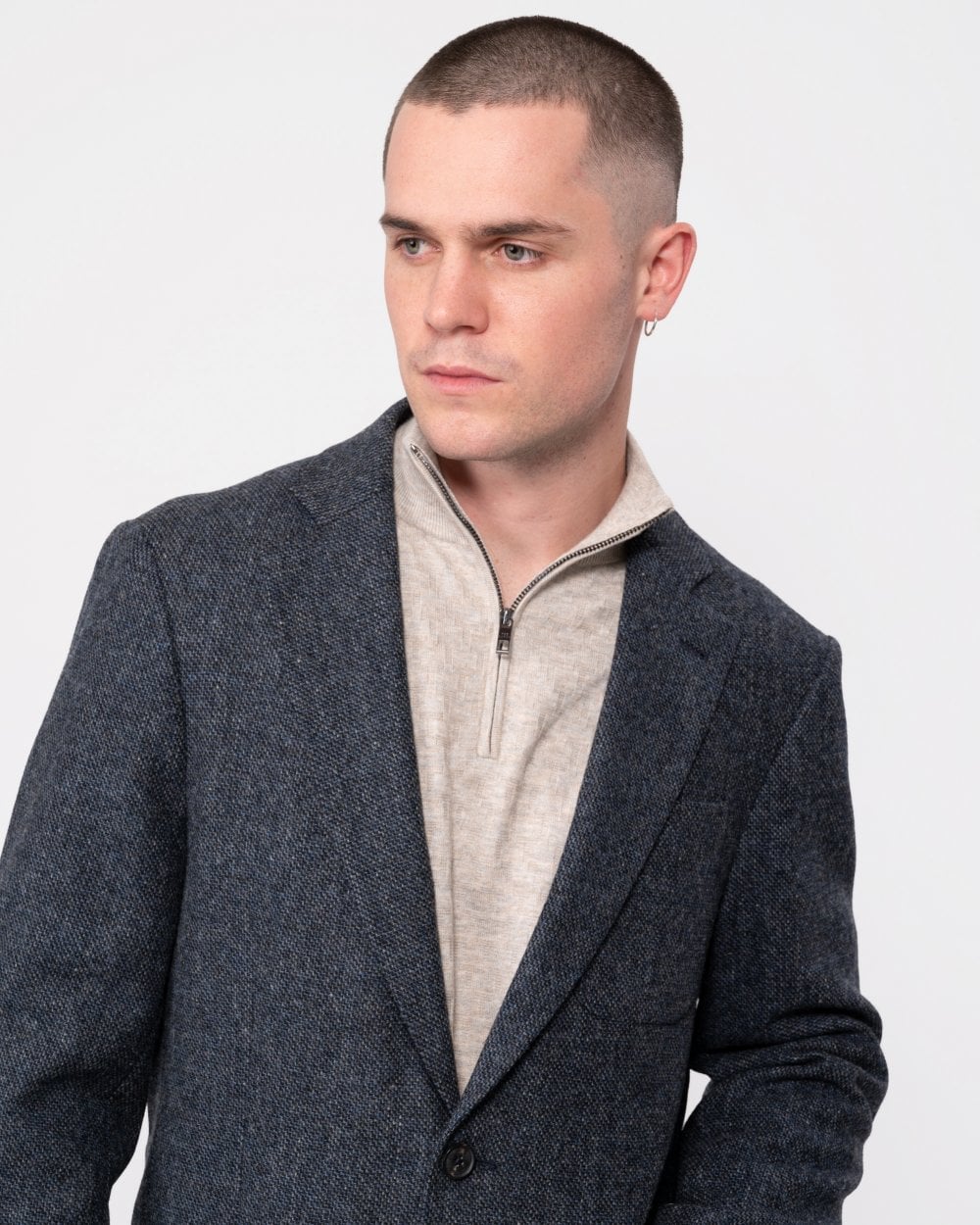 Oliver Sweeney Galadoo Mens Blazer - Navy Basketweave