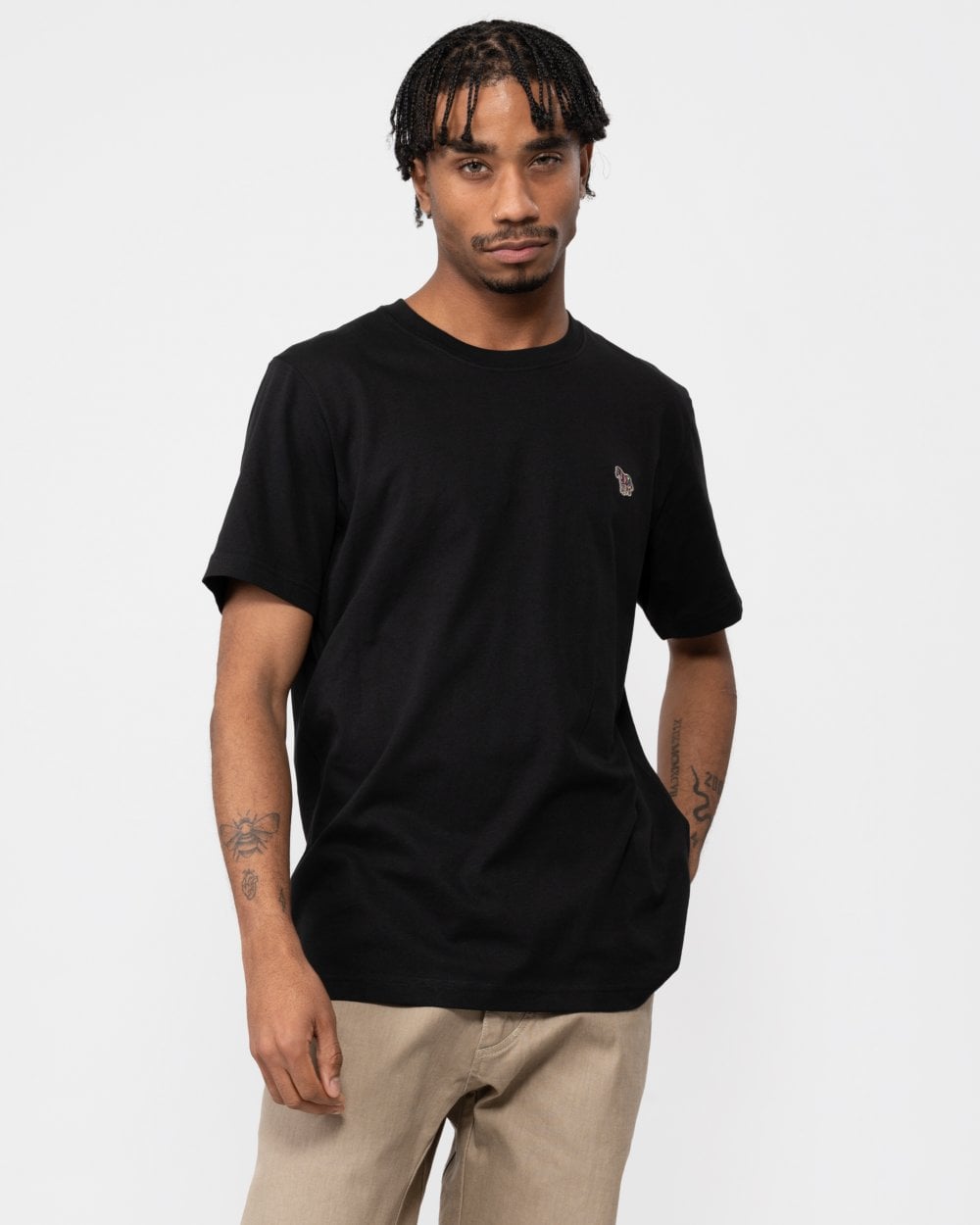 PS Paul Smith Mens Regular Fit Short Sleeve Zebra Logo T-Shirt - 79 Black