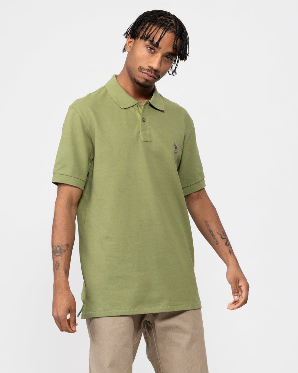 PS Paul Smith Mens Regular Fit Short Sleeve Organic Cotton Zebra Polo