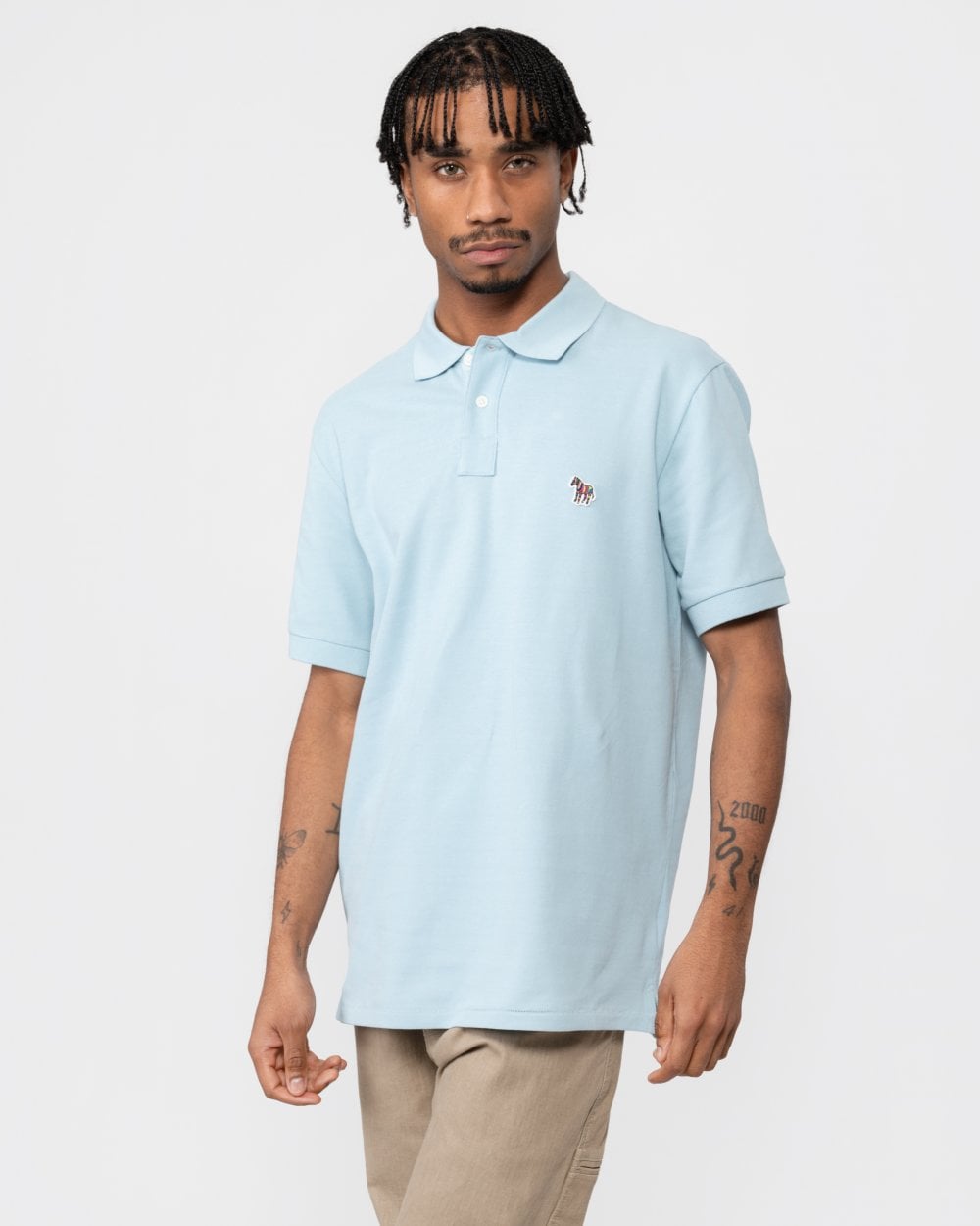 PS Paul Smith Mens Regular Fit Short Sleeve Organic Cotton Zebra Polo