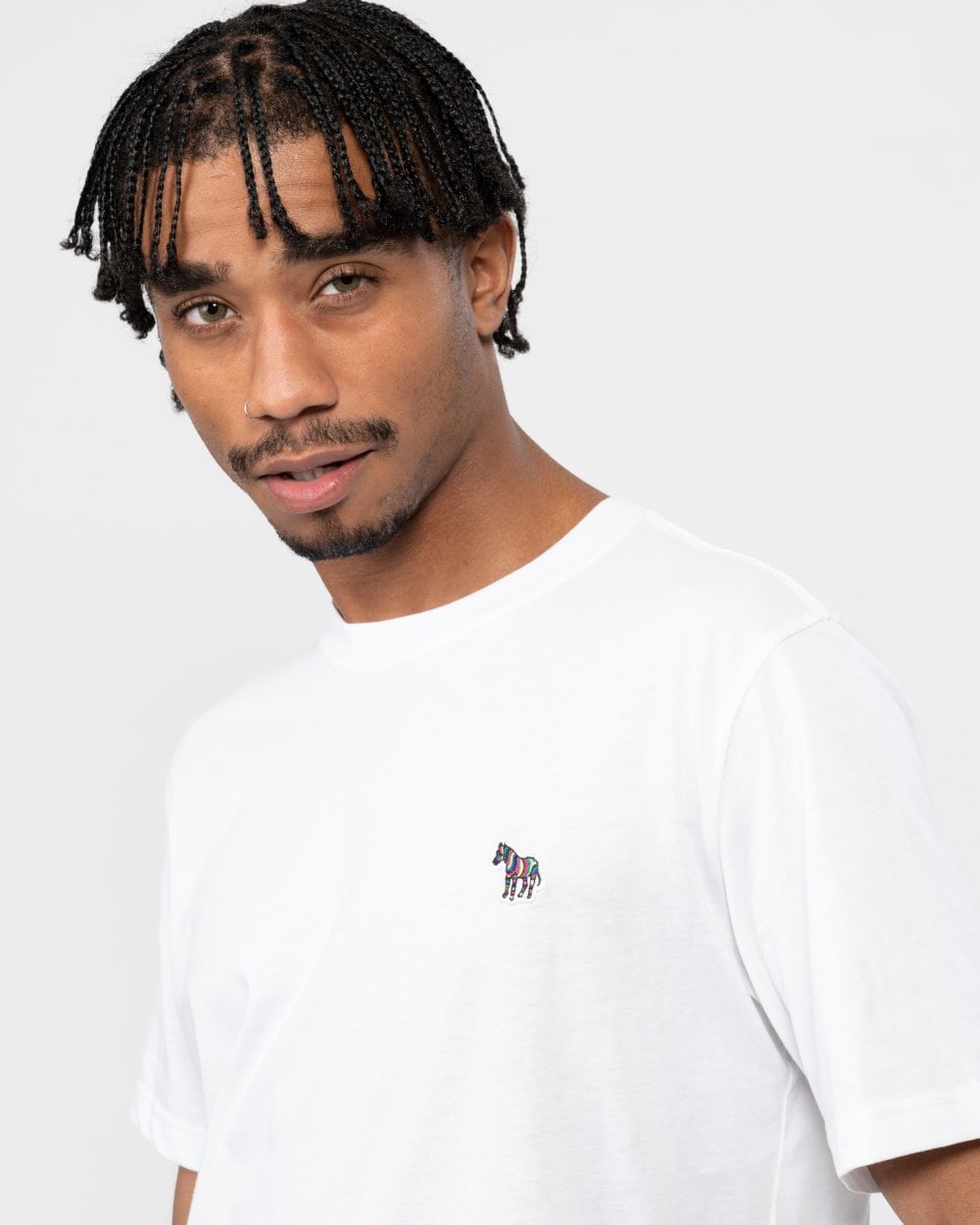 PS Paul Smith Mens Regular Fit Short Sleeve Zebra Logo T-Shirt - 01 White