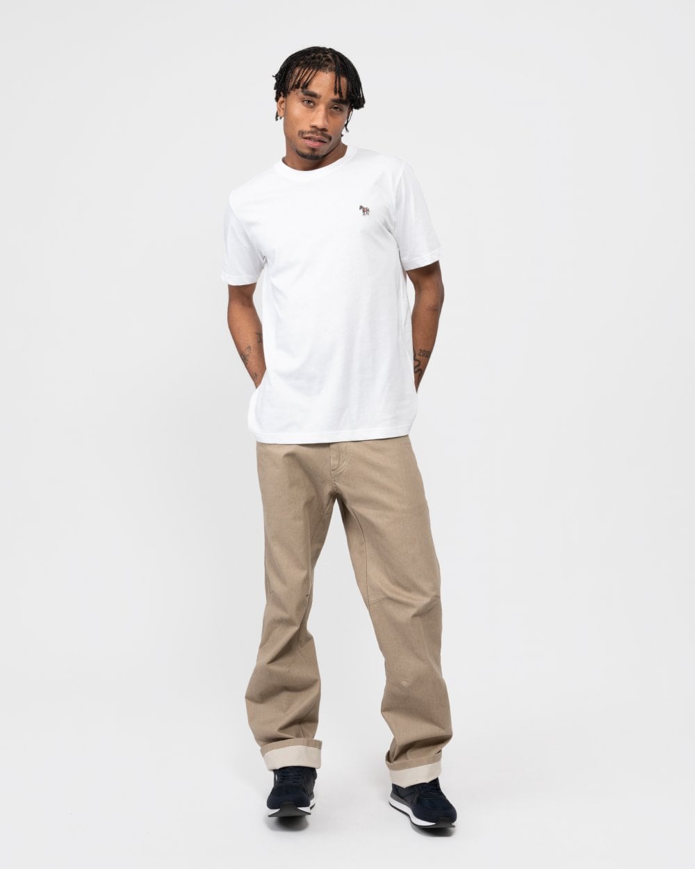 PS Paul Smith Mens Regular Fit Short Sleeve Zebra Logo T-Shirt - 01 White