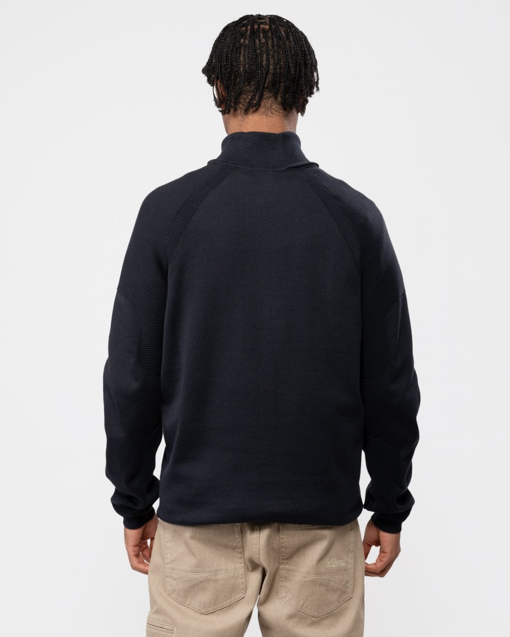 BOSS Green Perform-X Quarter Zip Mens Jumper - Dark Blue 402