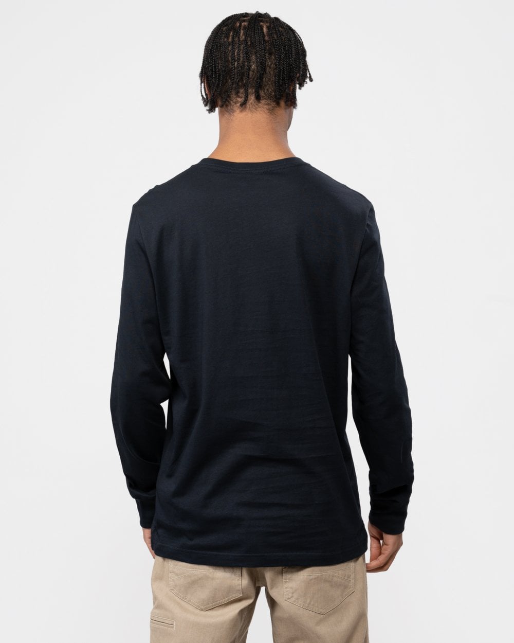 PS Paul Smith Mens Regular Fit Long Sleeve Zebra T-Shirt - 49 Very Dark Navy