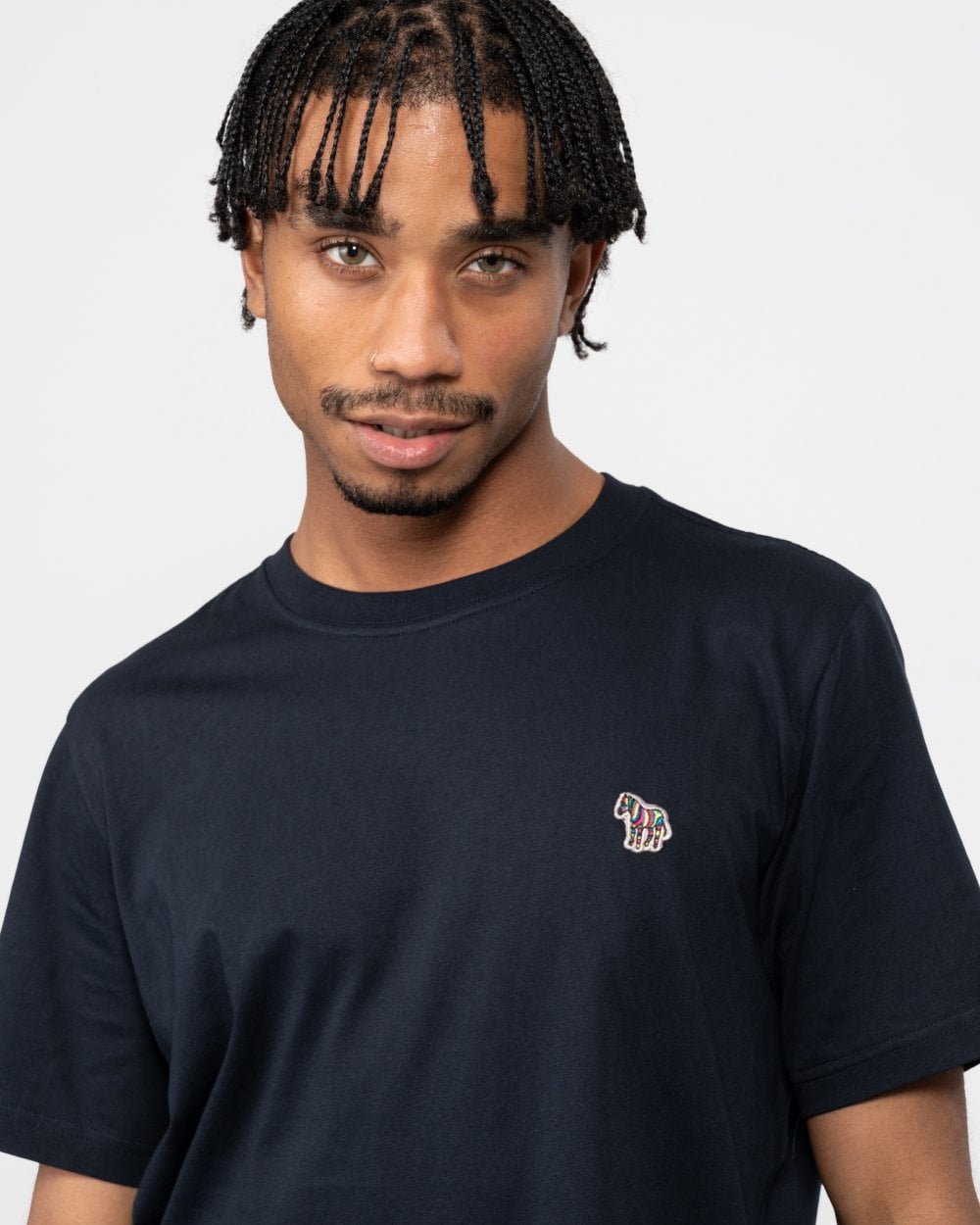 PS Paul Smith Mens Regular Fit Short Sleeve Zebra Logo T-Shirt - 49 Very Dark Navy