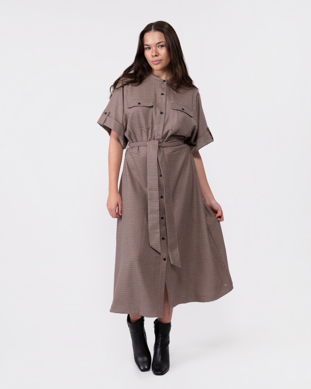 Tommy Hilfiger RWB Check Womens Midi Shirt Dress