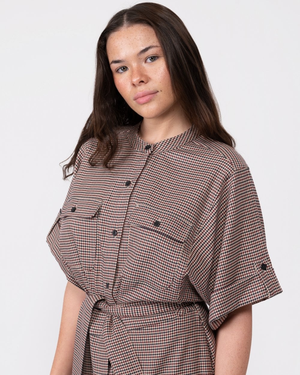 Tommy Hilfiger RWB Check Womens Midi Shirt Dress