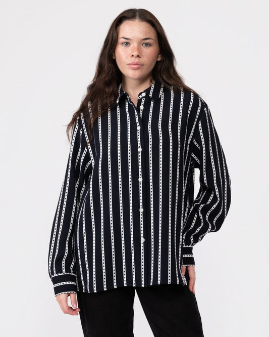 Tommy Hilfiger Argyle Stripe Womens Relaxed Fit Shirt