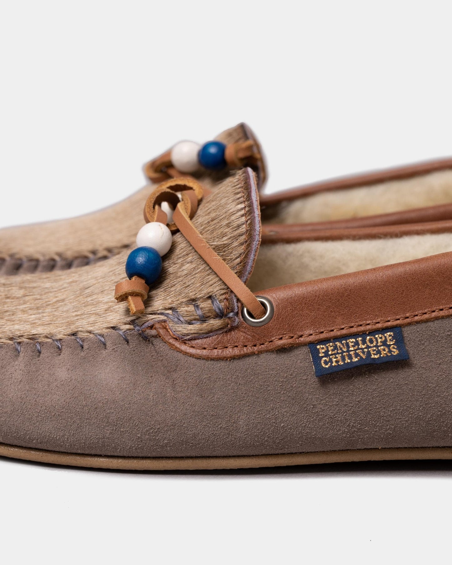Penelope Chilvers Womens Moccasin Pony Wool- Lined Slipper