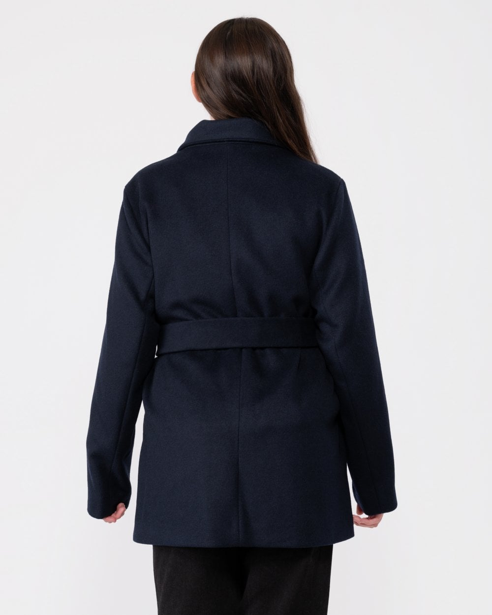 Tommy Hilfiger Wool Blend Womens Belted Funnel Jacket