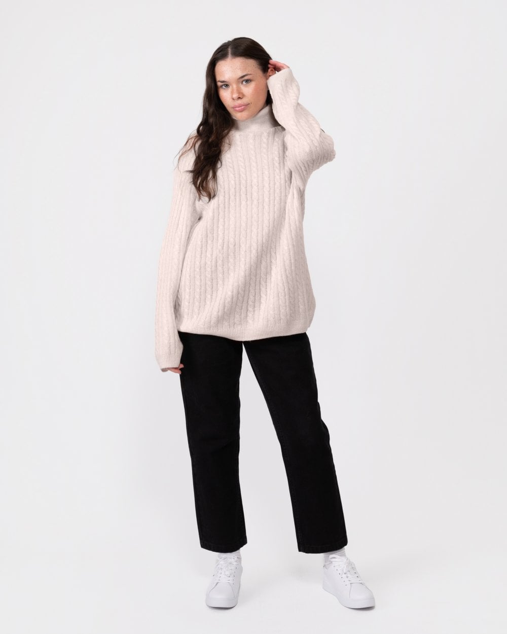 Tommy Hilfiger Cable Knit Womens Roll-Neck Jumper