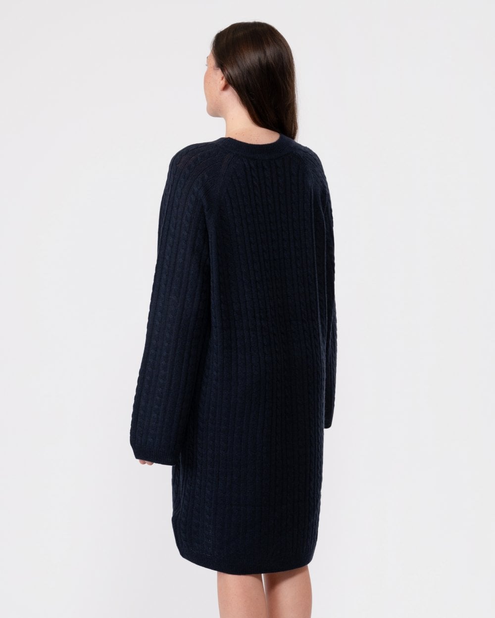 Tommy Hilfiger Cable Knit Womens Relaxed Jumper Dress - Desert Sky