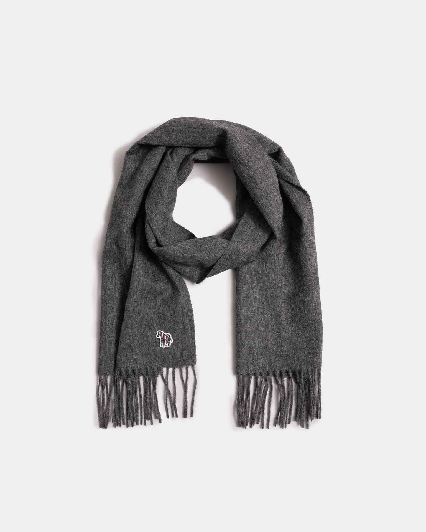 Paul Smith Mens Zebra Patch Wool Scarf