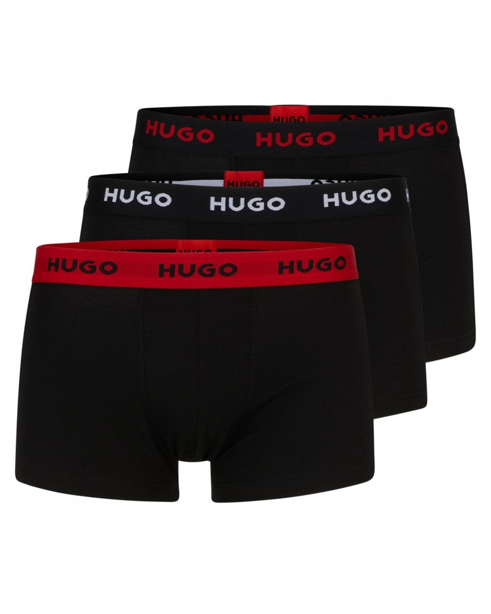 HUGO Triple Pack Mens Contrast Waistband Trunks