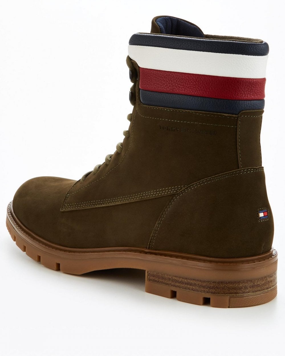 Tommy Hilfiger Corporate Hilfiger Mens Nubuck Boots - Army Green