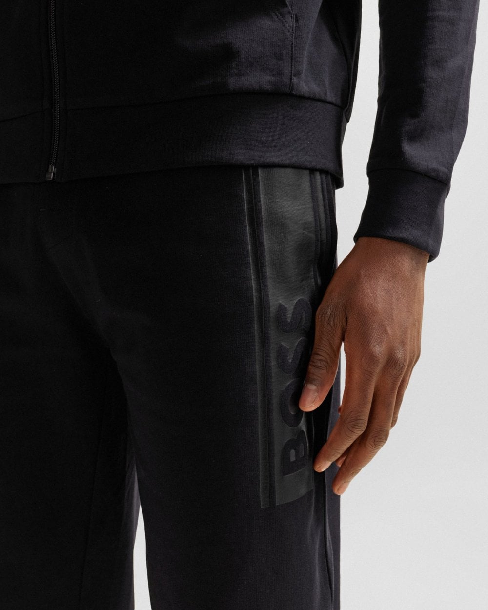 BOSS Orange BOSS Orange Authentic Mens Cuffed Tracksuit Bottoms in French Terry with Logo Print