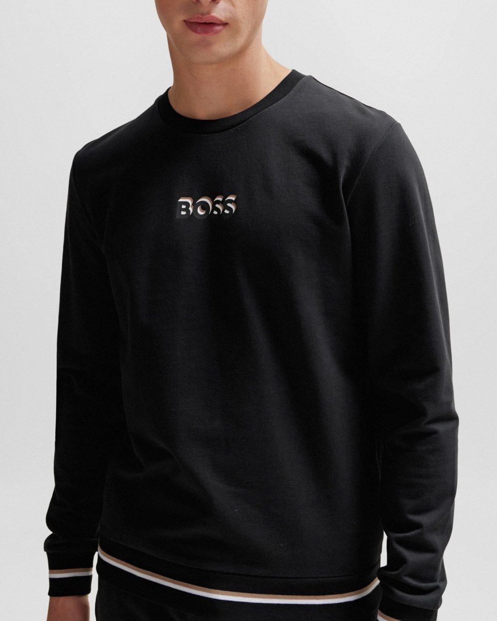 BOSS Orange BOSS Orange Iconic Mens Cotton-Terry Sweatshirt with Logo in Signature Colours