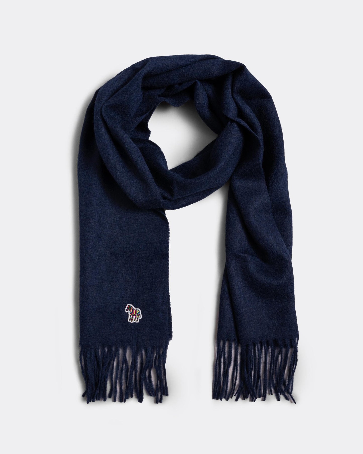 Paul Smith Mens Zebra Patch Wool Scarf