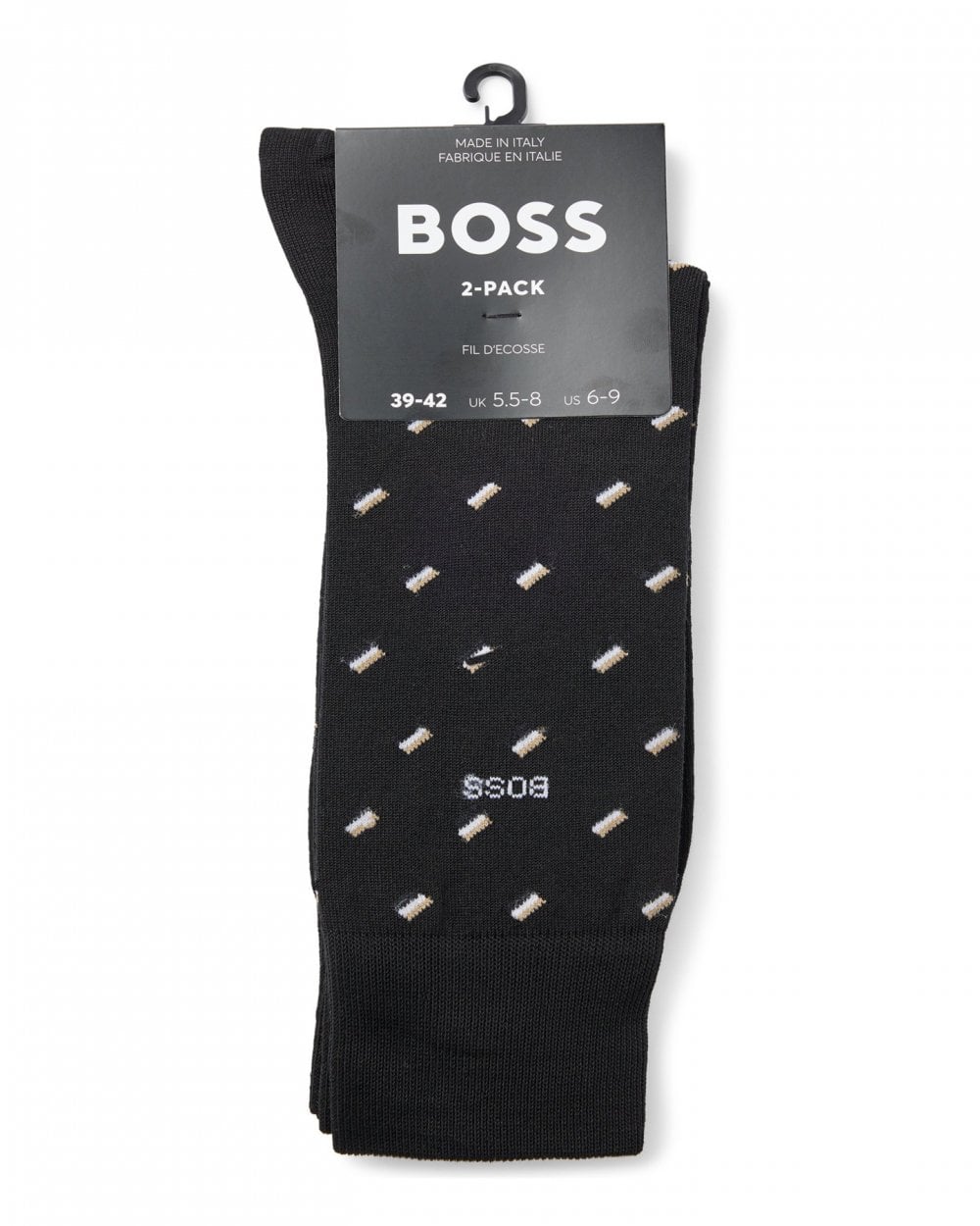 BOSS Orange 2-Pack Mens Regular Length Mercerised Cotton-Blend Socks