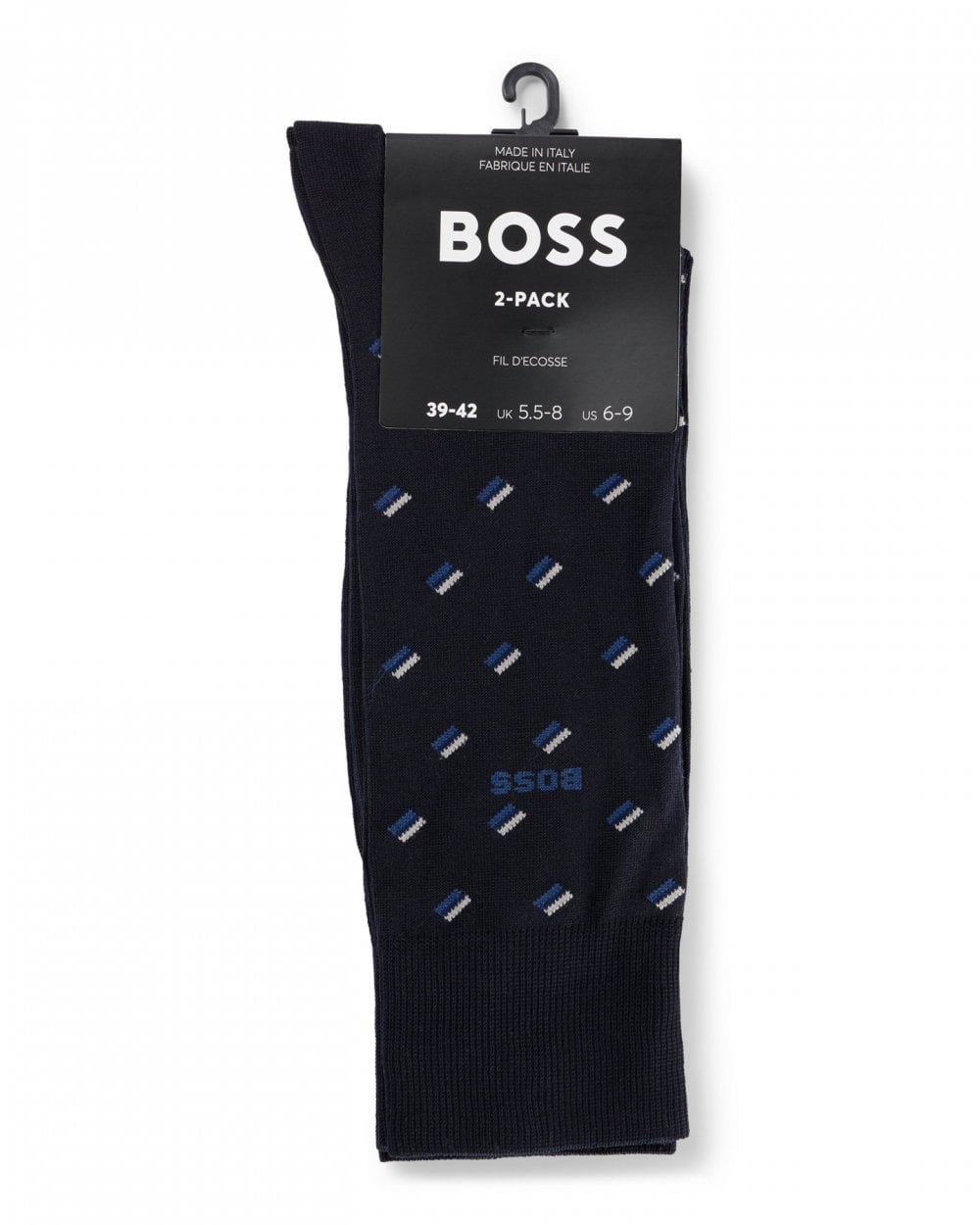 BOSS Orange 2-Pack Mens Regular Length Mercerised Cotton-Blend Socks