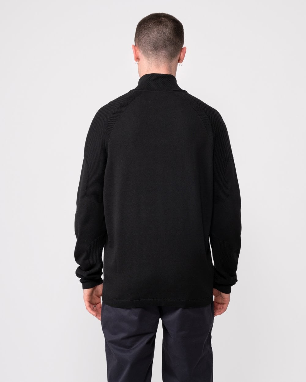 BOSS Green Perform-X Quarter Zip Mens Jumper - Black 001
