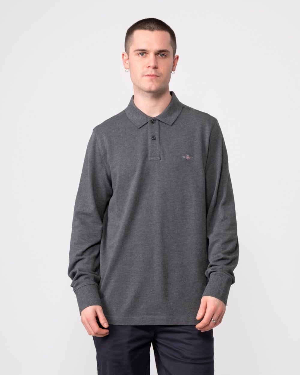 GANT Mens Regular Fit Long Sleeve Shield Logo Pique Rugger
