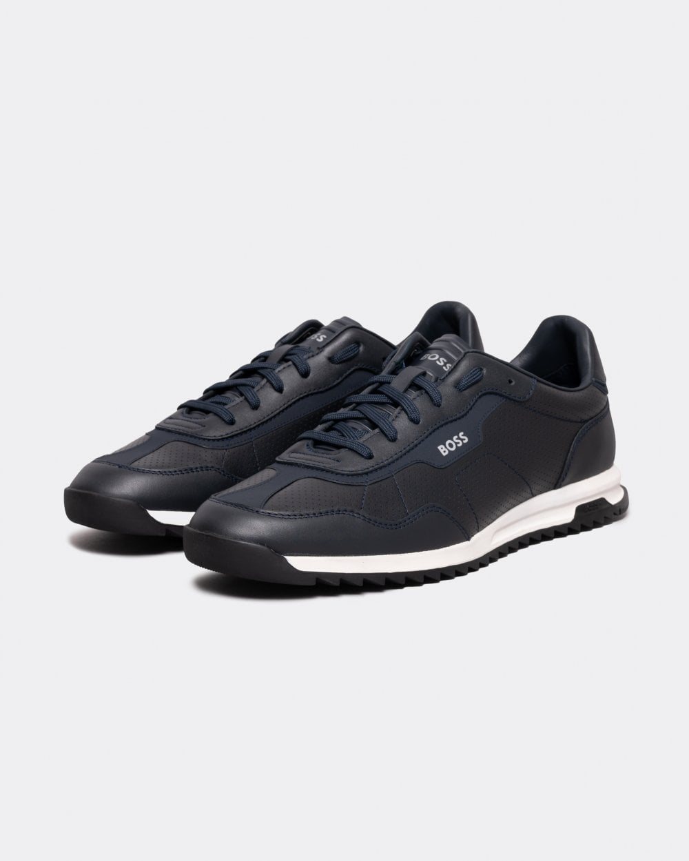 BOSS Orange Zayn Low-Top Trainers in Perforated Leather