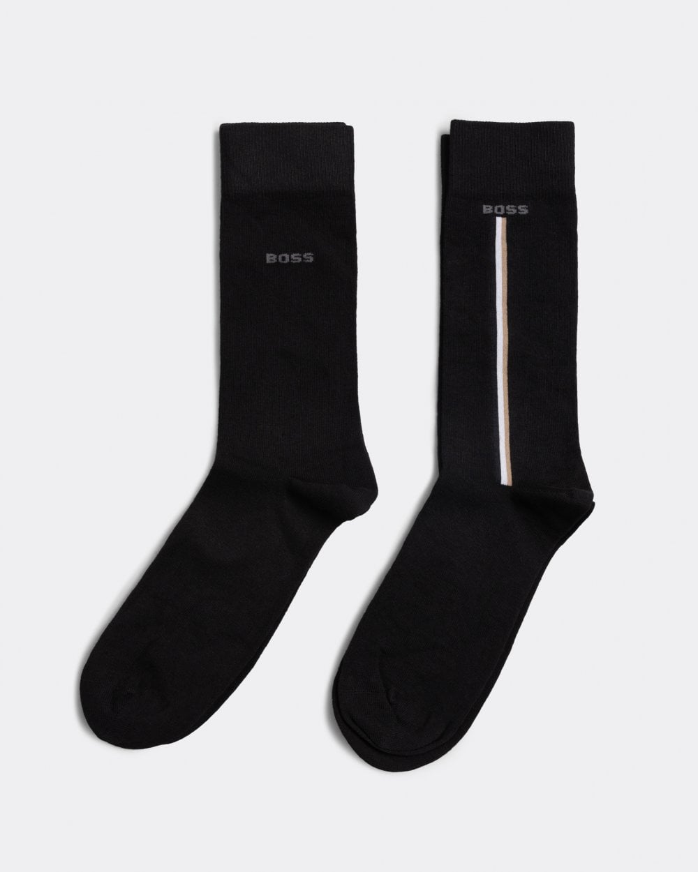 BOSS Orange 2-Pack Mens Regular Length Organic Cotton Blend Socks - Black 001