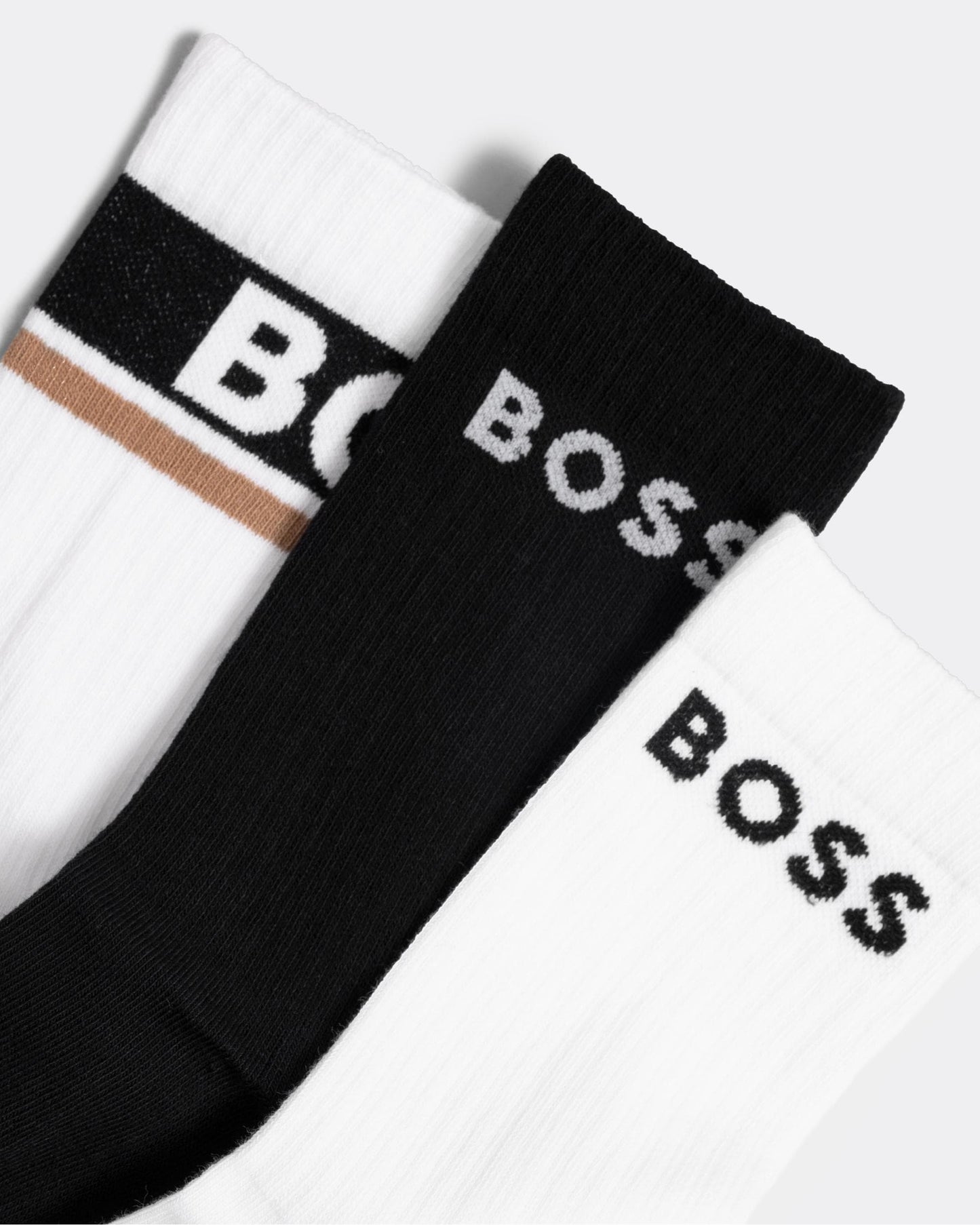 BOSS Orange BOSS Orange 3-Pack Mens Quarter Length Combed Cotton Logo Socks