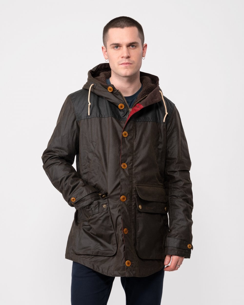 Barbour Game Mens Wax Parka Olive
