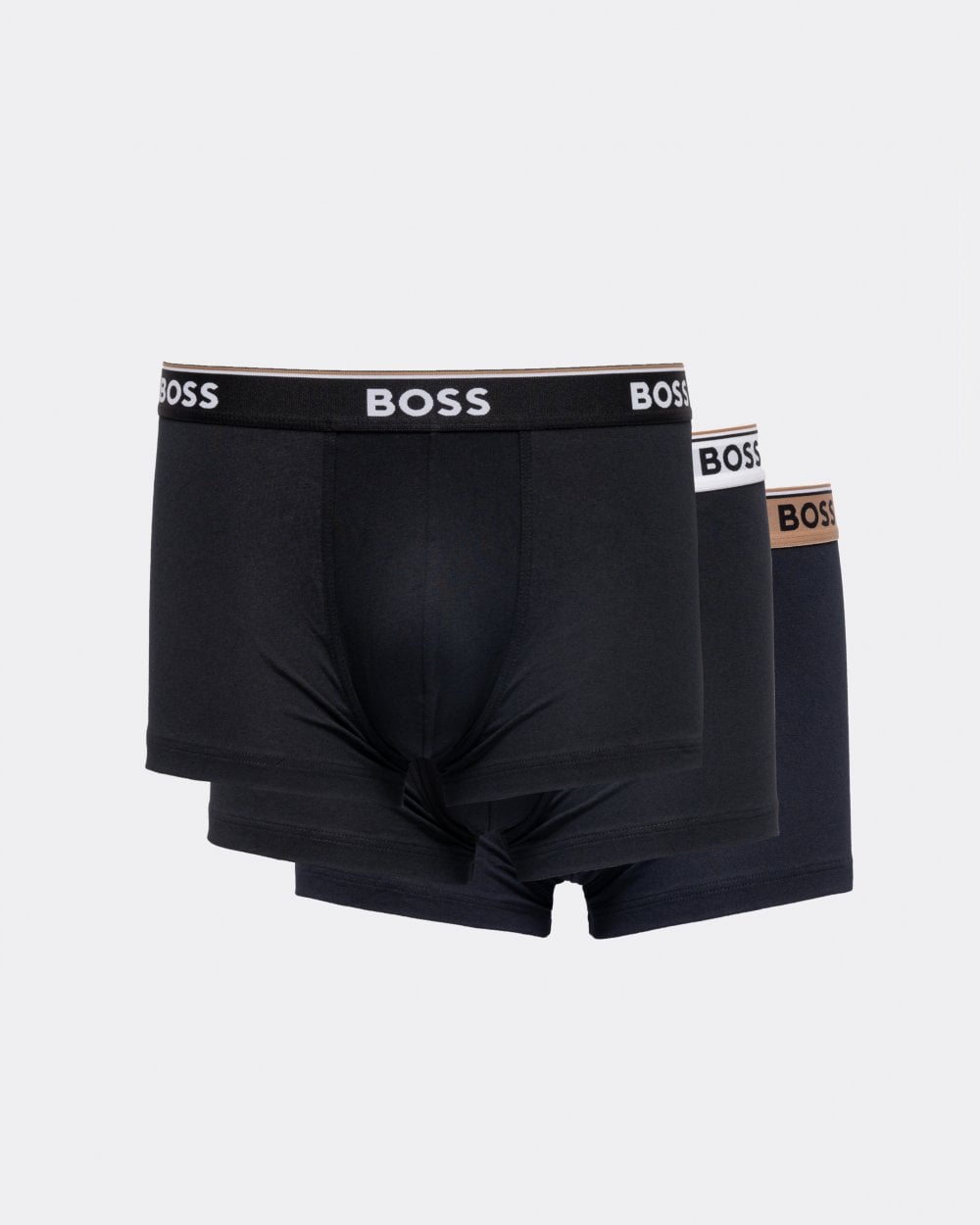 BOSS Orange 3-Pack Power Mens Stretch-Cotton Trunks with Logo Waistbands