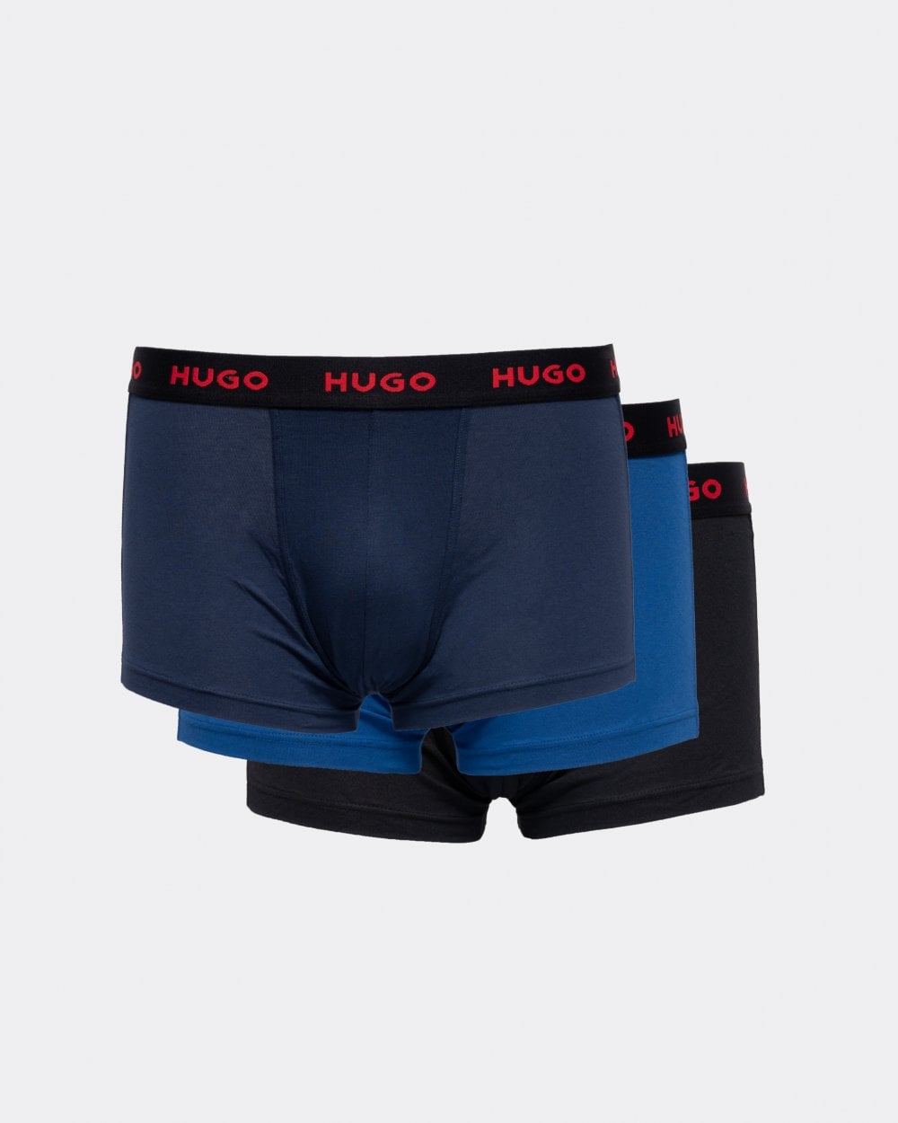 HUGO Triple Pack Mens Contrast Waistband Trunks