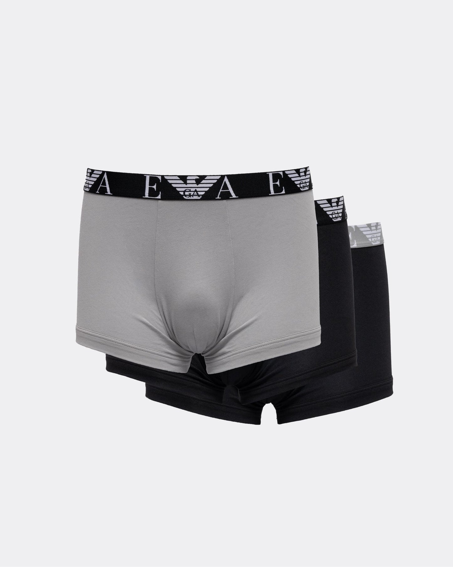 Emporio Armani Mens 3-Pack Bold Monogram Waistband Trunks