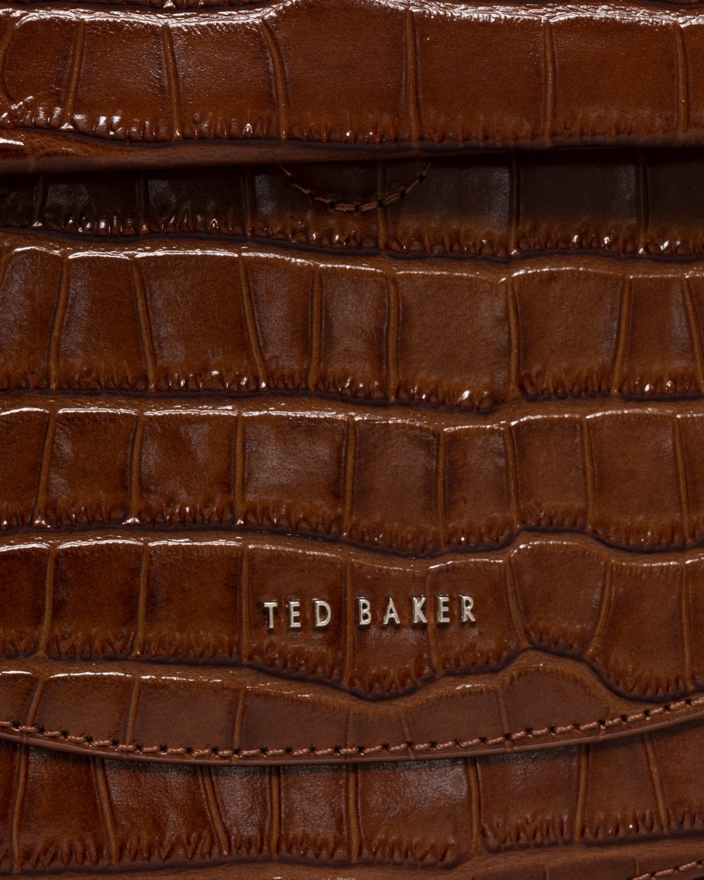 Ted Baker Darsila Womens Branded Webbing Imitation Croc Satchel