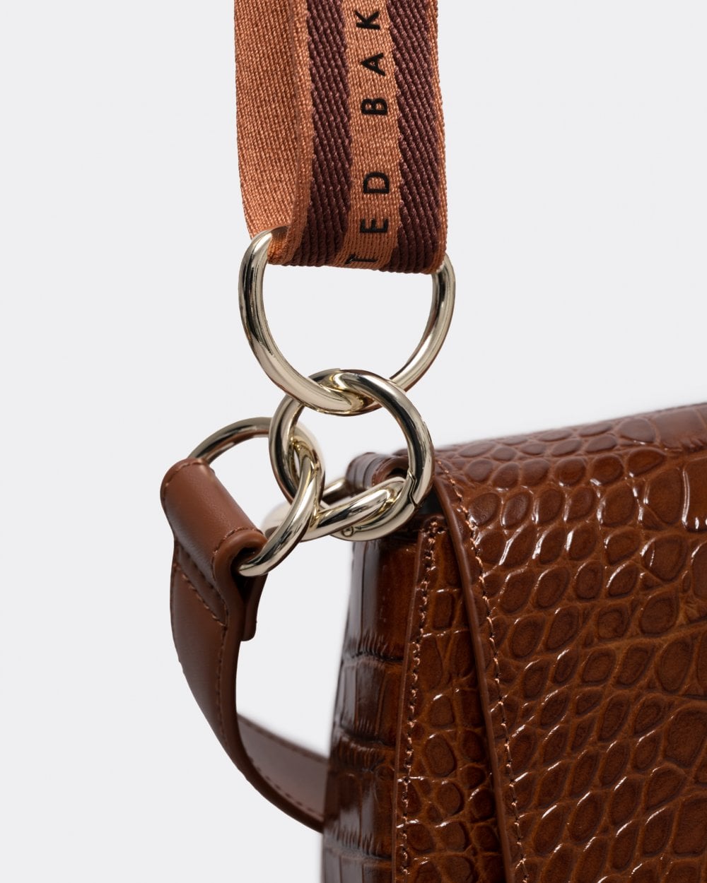 Ted Baker Darsila Womens Branded Webbing Imitation Croc Satchel