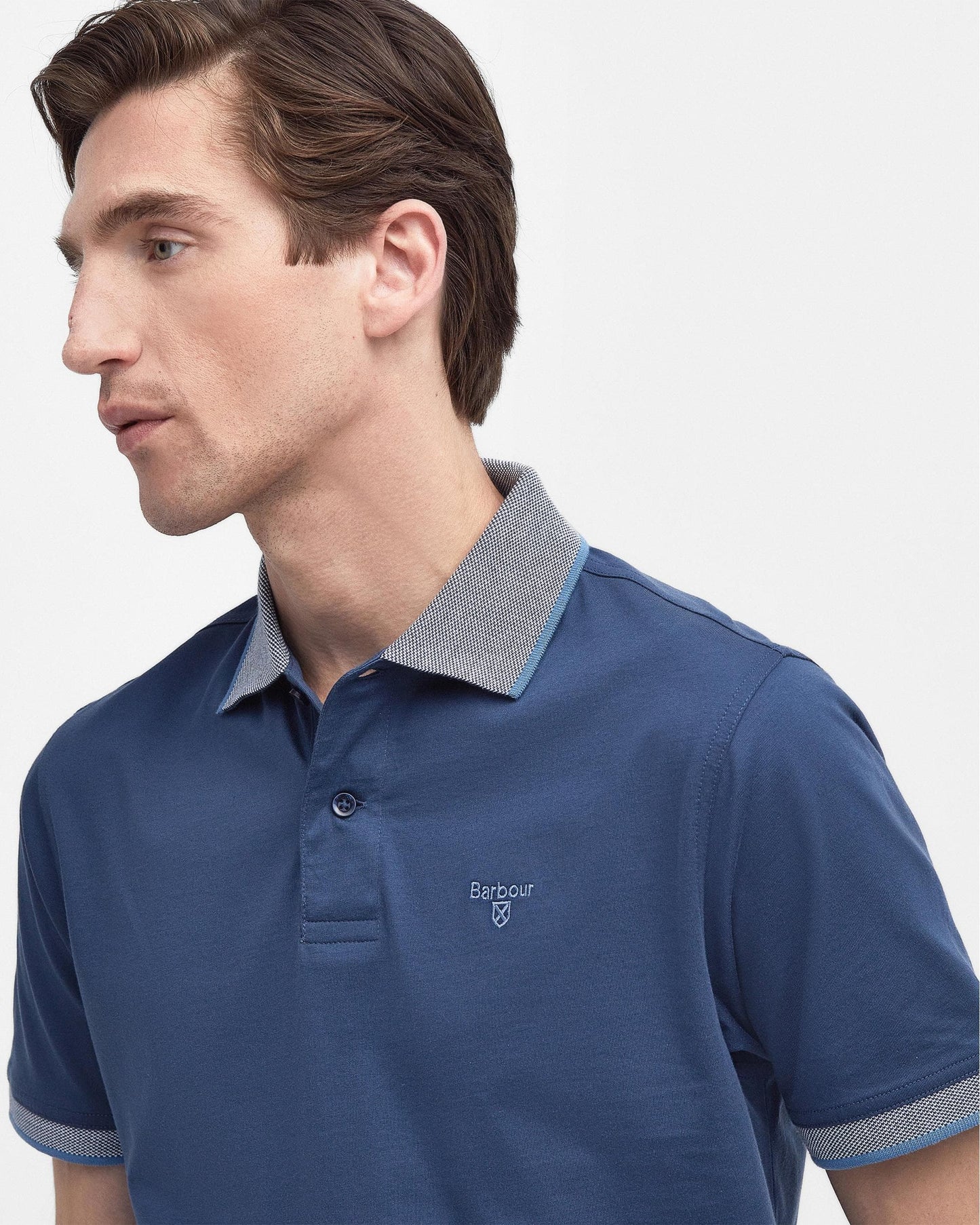 Barbour Cornsay Mens Tailored Polo - Dark Denim