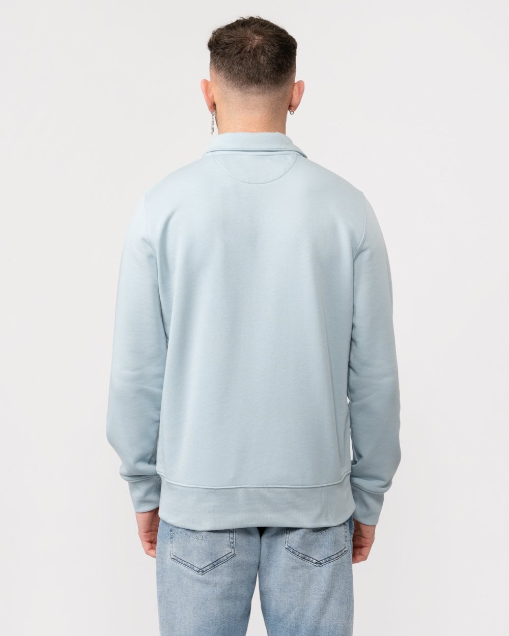 GANT Mens Regular Fit Shield Logo Half Zip Sweatshirt - 402 Stormy Sea
