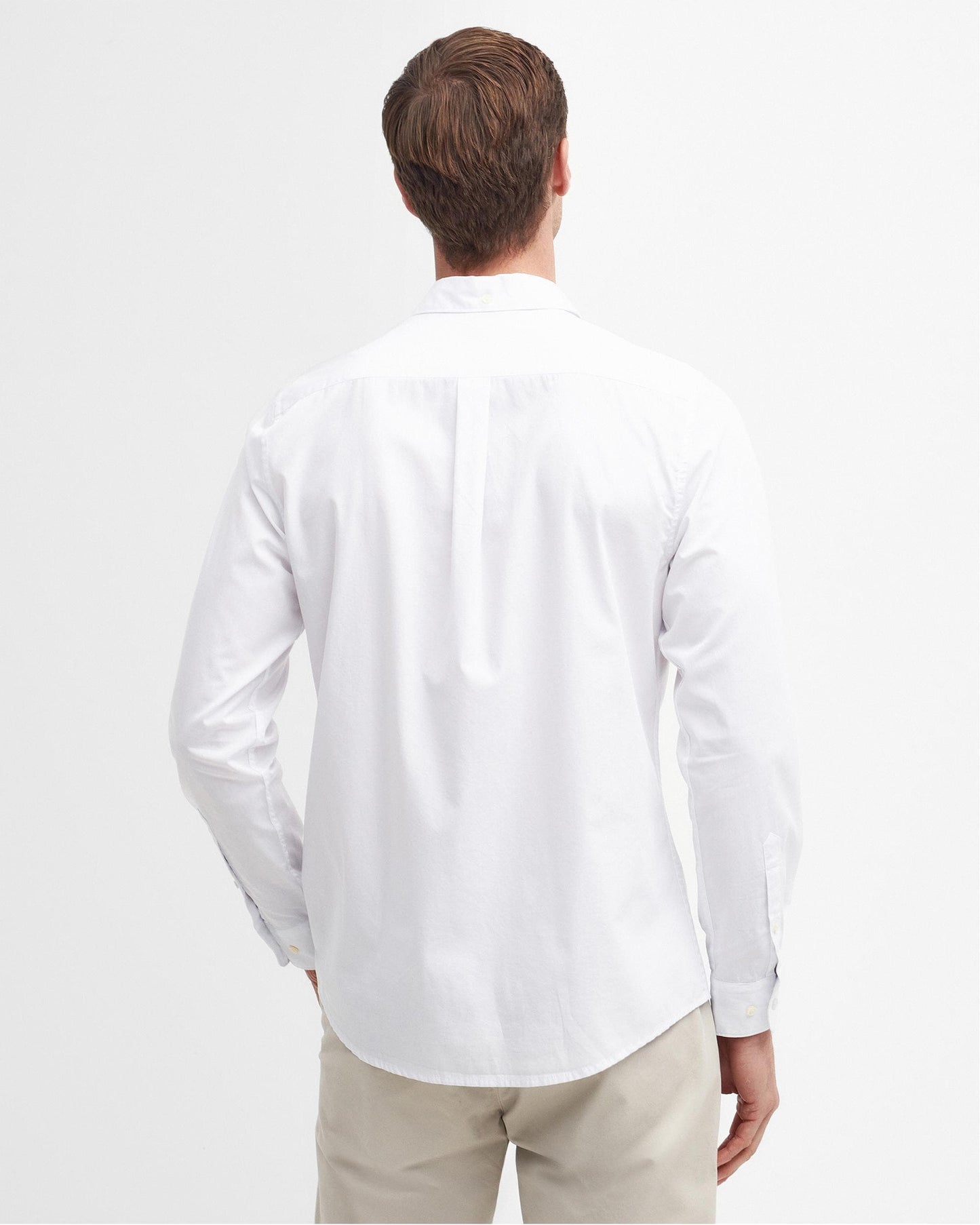 Barbour Crest Poplin Mens Long Sleeve Tailored Shirt - White