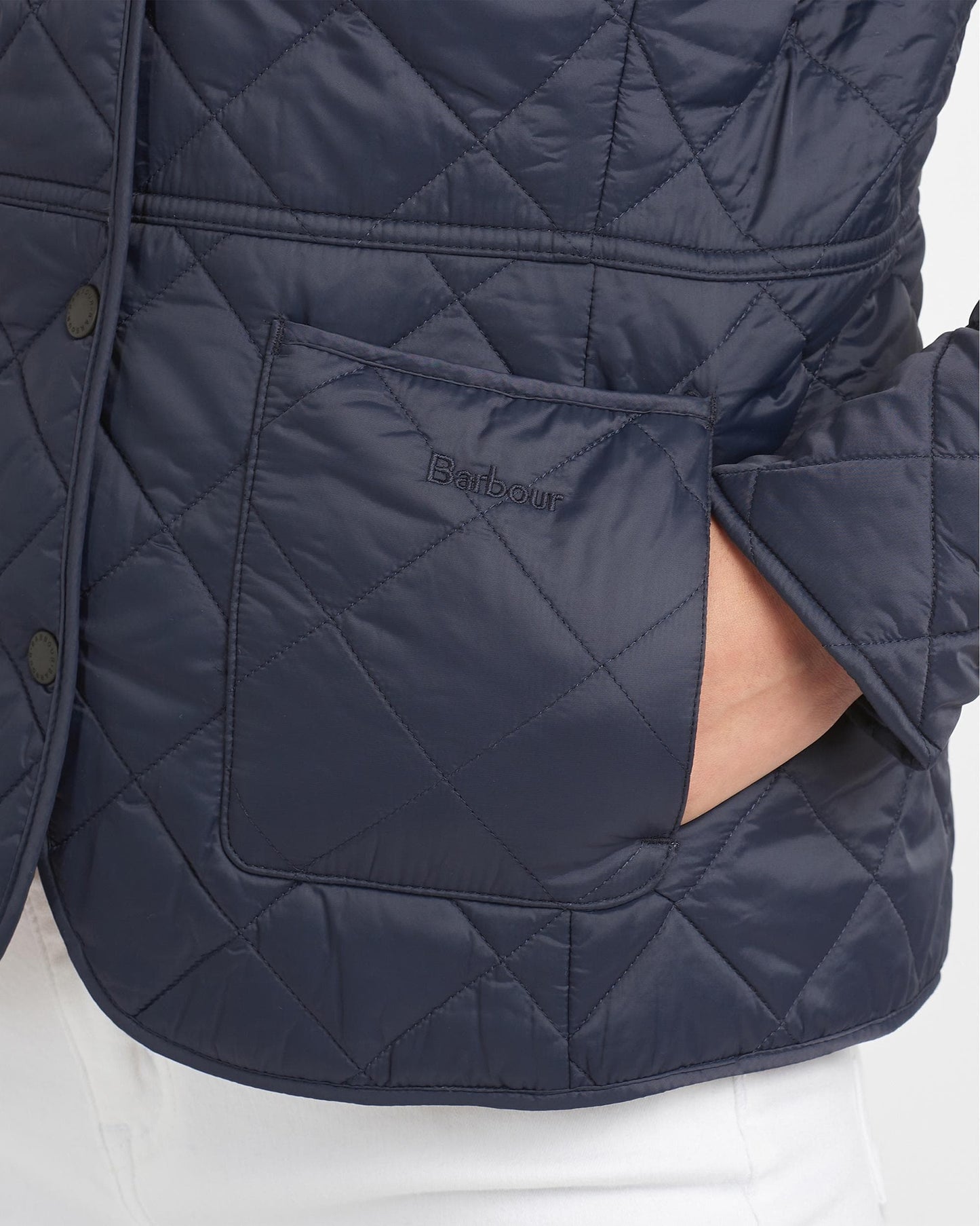 Barbour Deveron Quilted Womens Jacket - Navy/Pale Pink