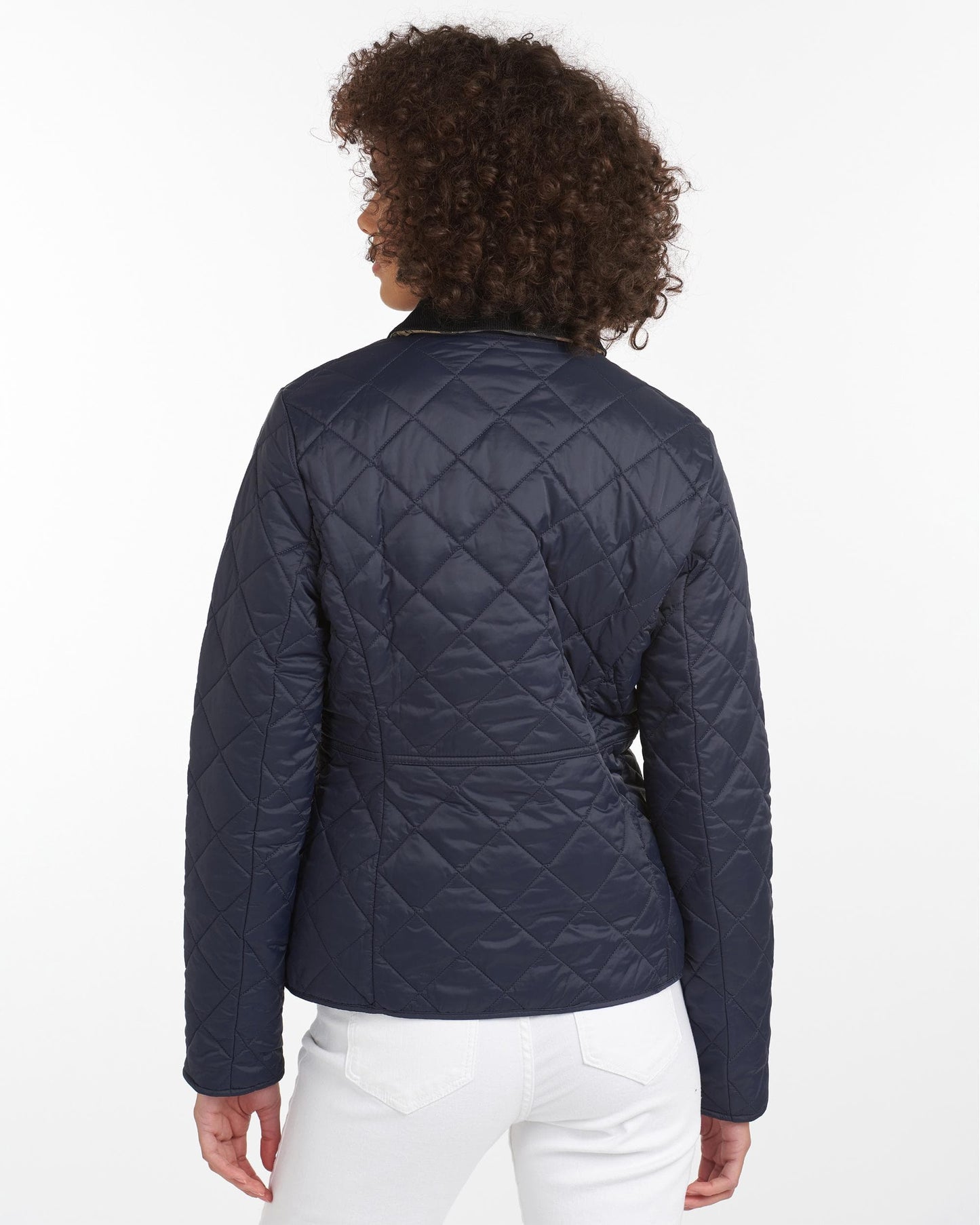 Barbour Deveron Quilted Womens Jacket - Navy/Pale Pink