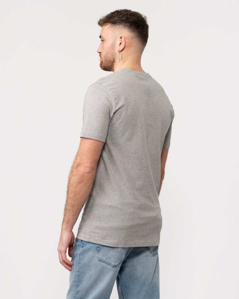 BOSS Orange Tales Mens Cotton-Jersey T-shirt With Logo Patch - Light/Pastel Grey 051