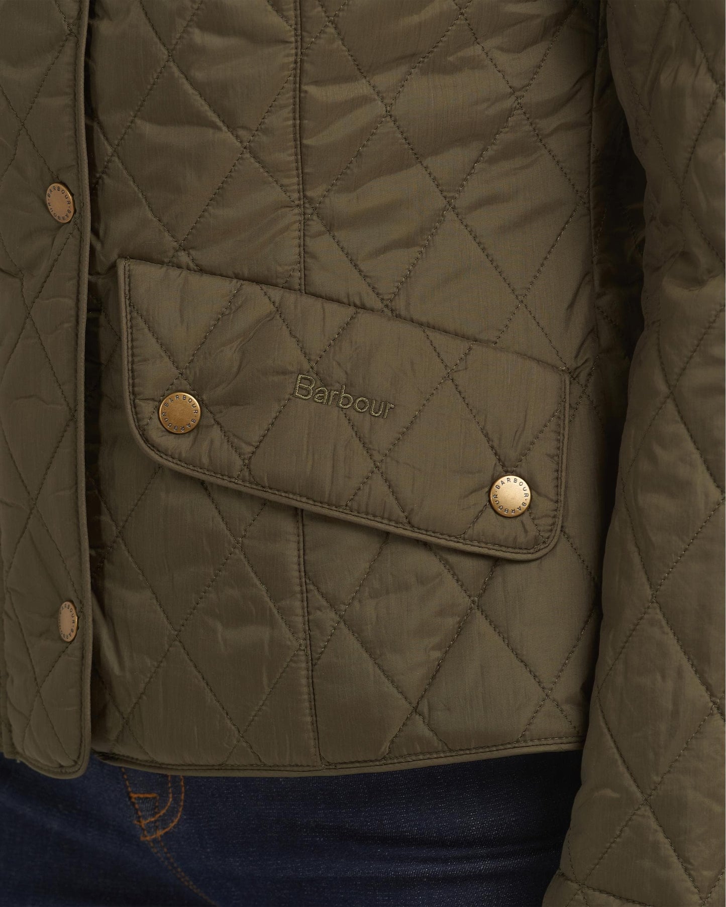 Barbour Flyweight Cavalry Quilted Ladies Jacket - Olive