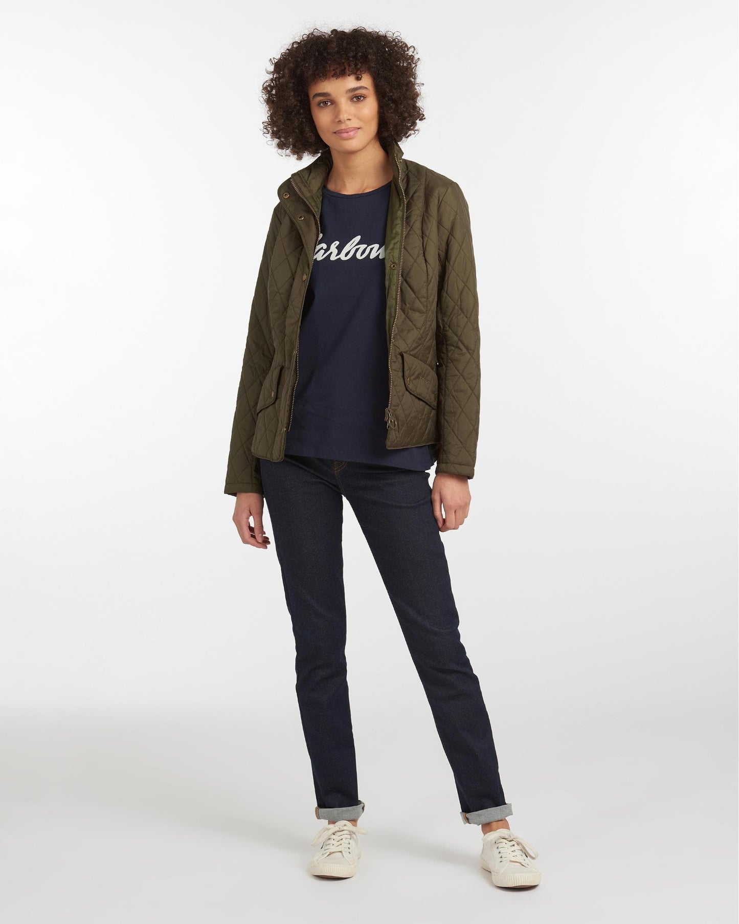 Barbour Flyweight Cavalry Quilted Ladies Jacket - Olive