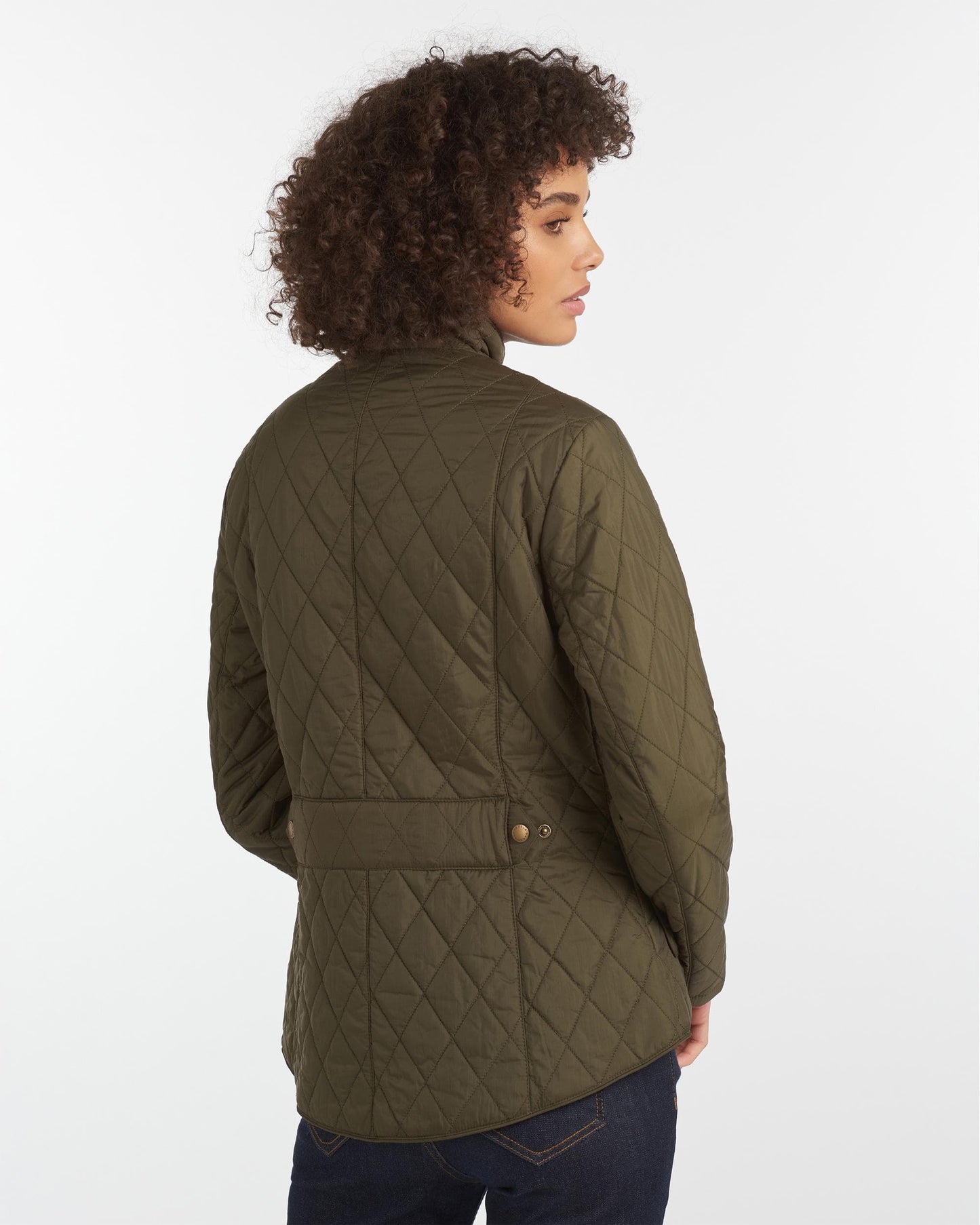 Barbour Flyweight Cavalry Quilted Ladies Jacket - Olive
